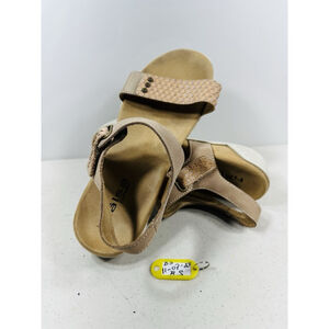 HALSA Footwear DOMINICA Comfort Casual Sandals Women's Size 8w Taupe Leather